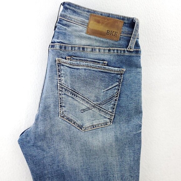 BKE Jeans Jake Straight Stretch Faded Denim Men's "32x30" Actual 34x29 - Picture 10 of 12